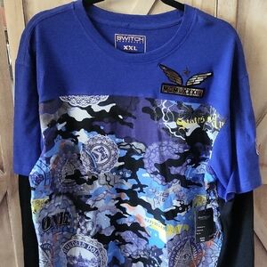 Switch Performance Men's Blue Graphic Tee - XXL